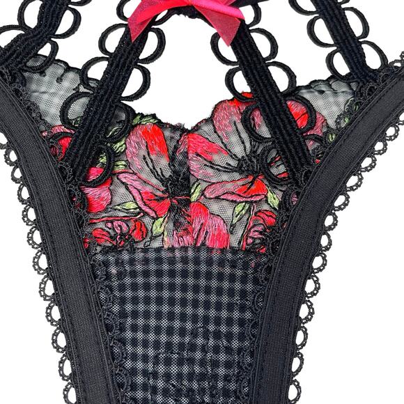 NWT- For Love & Lemons  Petunia Checked Thong - Picture 3 of 4